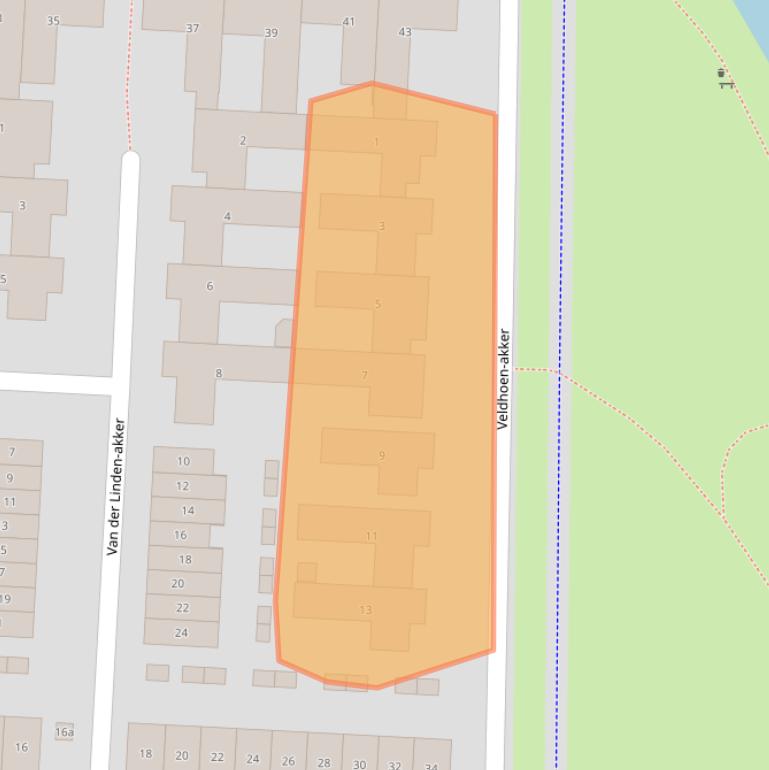 Kaart van postcodegebied 2994BB.