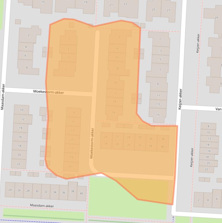 Kaart van postcodegebied 2994BG.