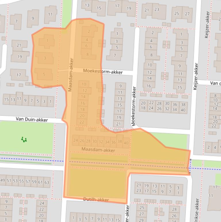 Kaart van postcodegebied 2994BH.