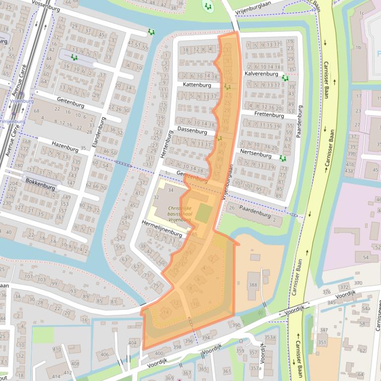 Kaart van postcodegebied 2994CD.