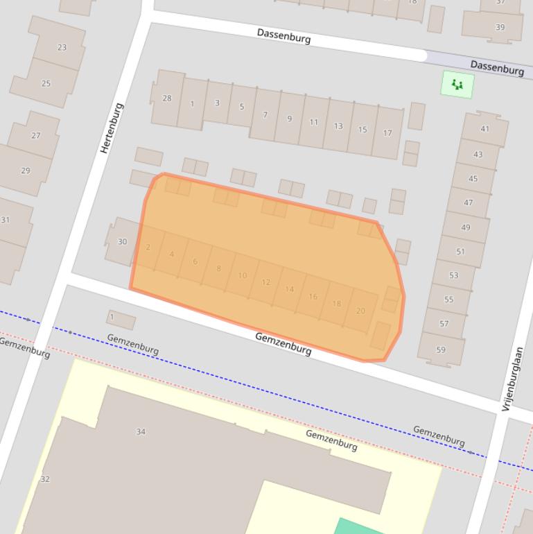 Kaart van postcodegebied 2994CJ.