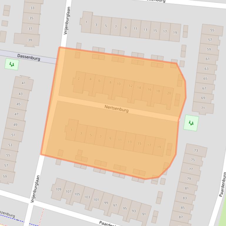 Kaart van postcodegebied 2994CR.