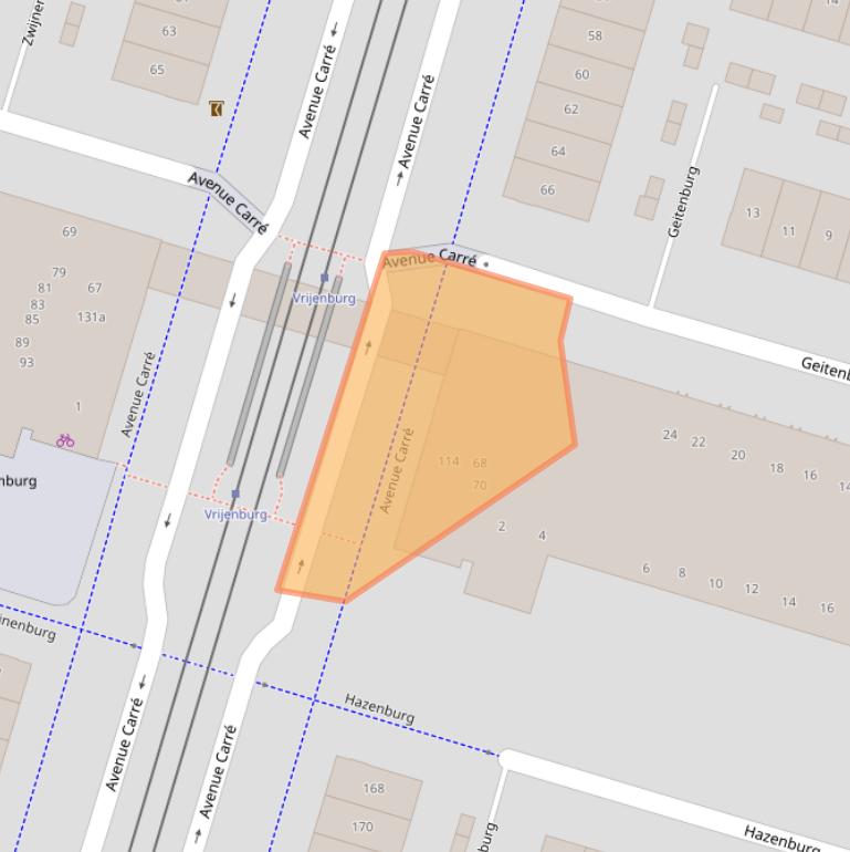 Kaart van postcodegebied 2994DB.