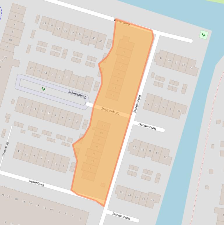 Kaart van postcodegebied 2994DD.