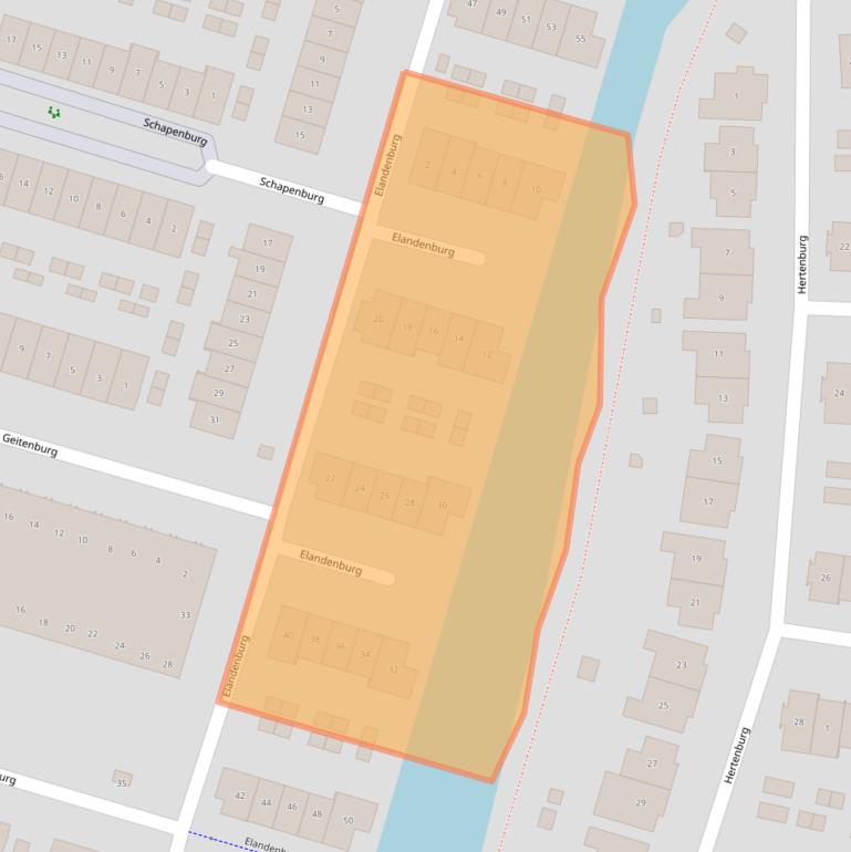 Kaart van postcodegebied 2994DH.