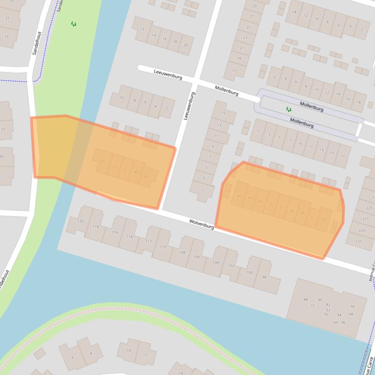 Kaart van postcodegebied 2994DL.