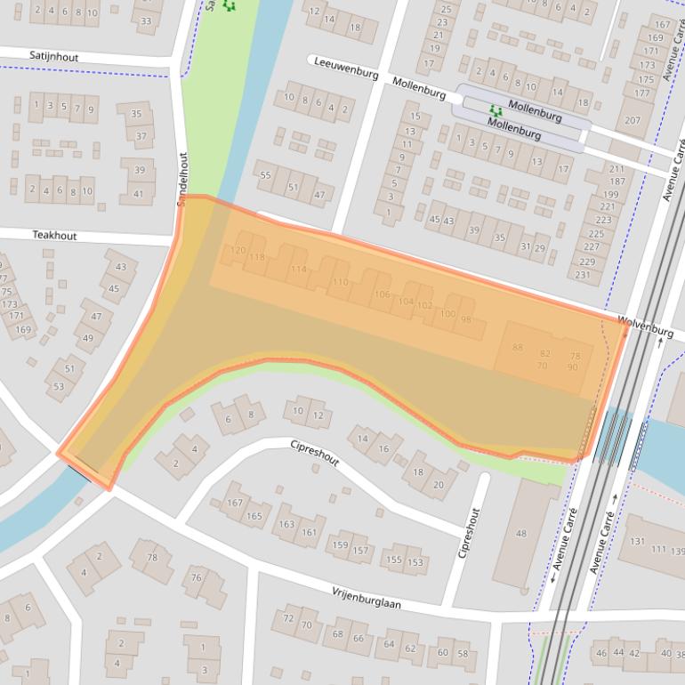 Kaart van postcodegebied 2994DN.