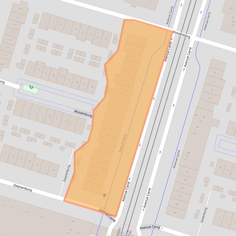 Kaart van postcodegebied 2994EA.