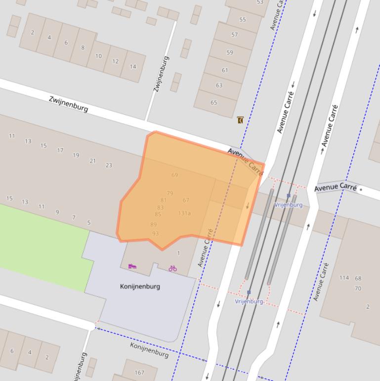 Kaart van postcodegebied 2994EB.