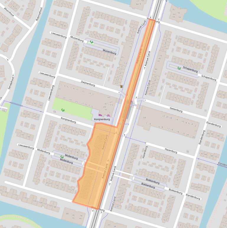 Kaart van postcodegebied 2994EC.