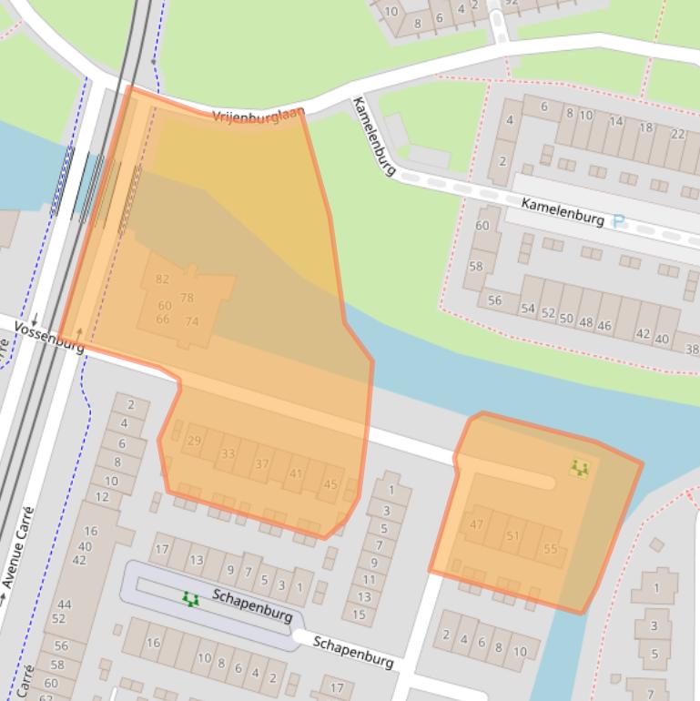 Kaart van postcodegebied 2994EE.