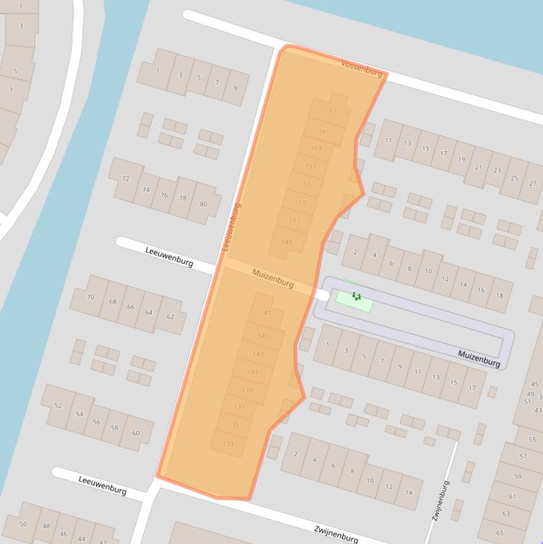 Kaart van postcodegebied 2994EJ.