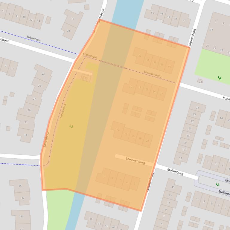 Kaart van postcodegebied 2994EK.