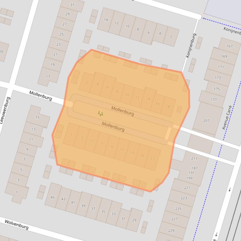 Kaart van postcodegebied 2994ER.