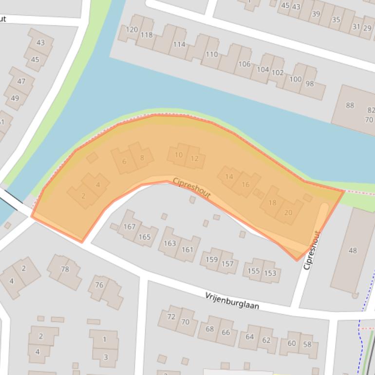 Kaart van postcodegebied 2994GA.