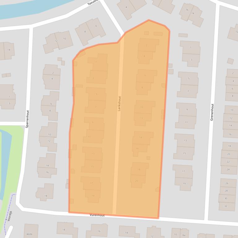 Kaart van postcodegebied 2994GE.