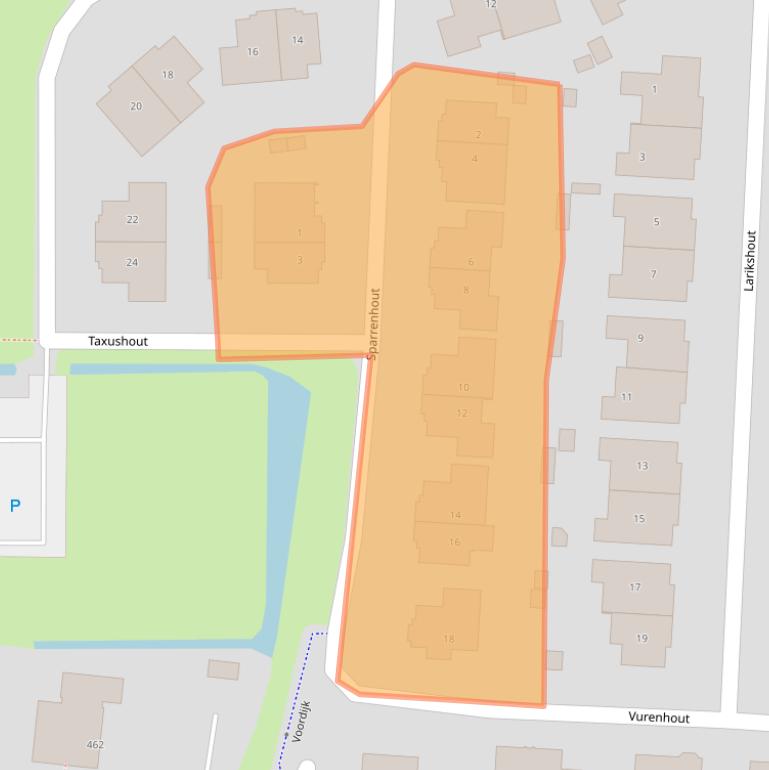 Kaart van postcodegebied 2994GG.