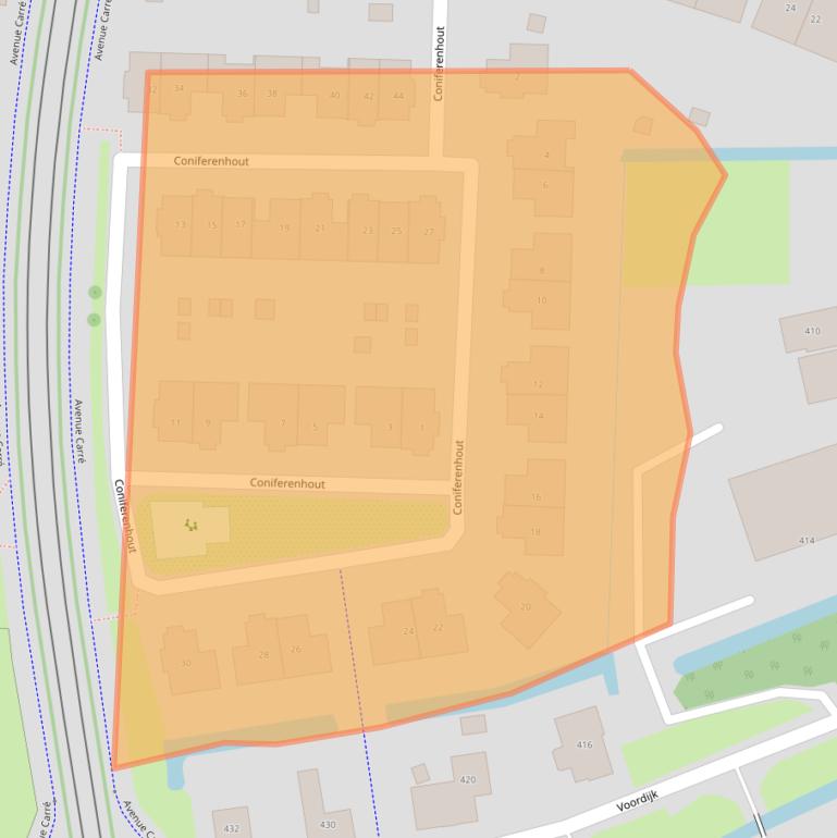 Kaart van postcodegebied 2994GJ.