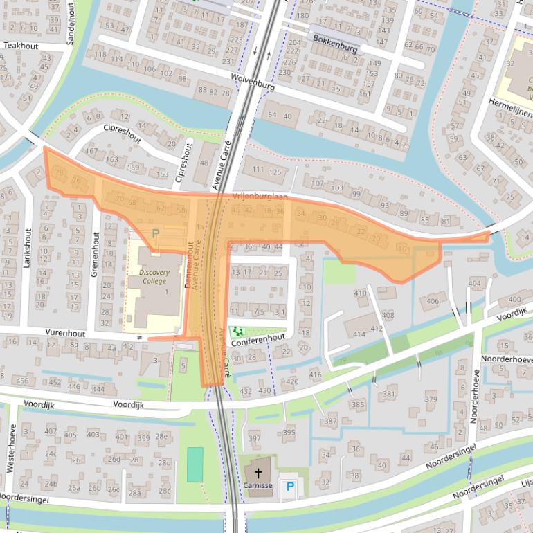 Kaart van postcodegebied 2994GN.