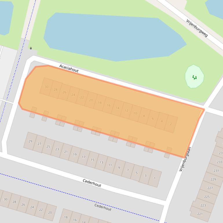 Kaart van postcodegebied 2994HB.