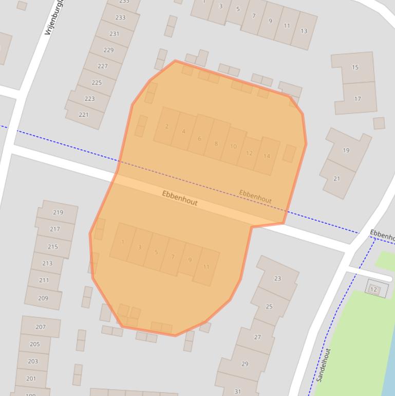 Kaart van postcodegebied 2994HD.