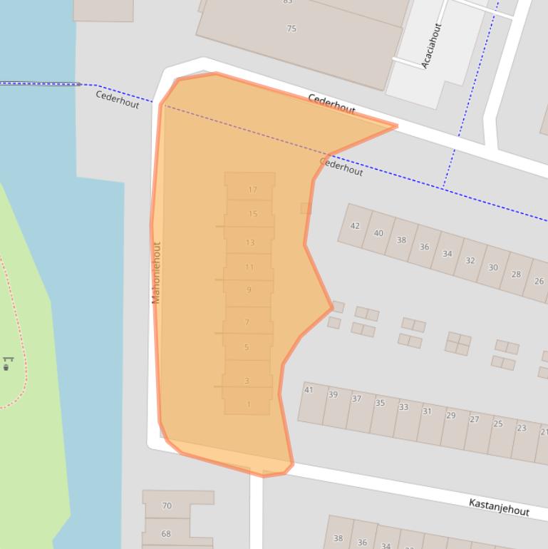 Kaart van postcodegebied 2994HG.