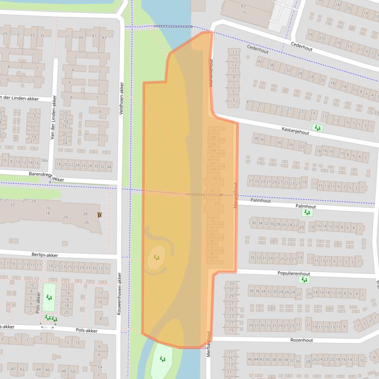 Kaart van postcodegebied 2994HH.