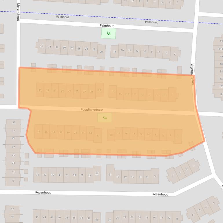 Kaart van postcodegebied 2994HM.