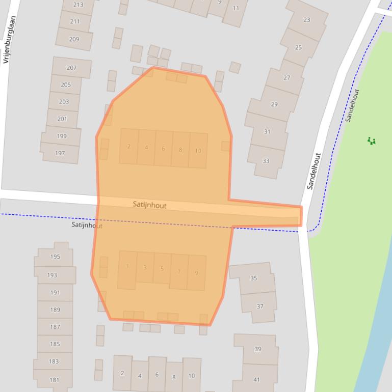 Kaart van postcodegebied 2994HR.