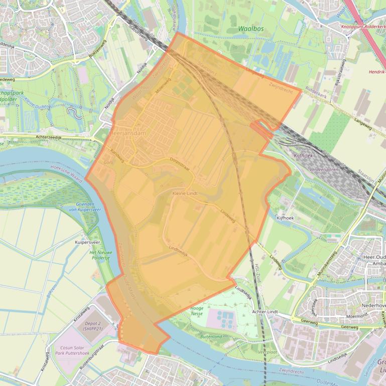 Kaart van postcodegebied 2995.
