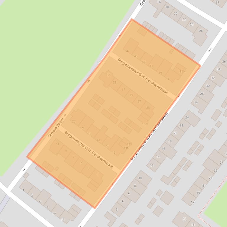 Kaart van postcodegebied 2995AA.