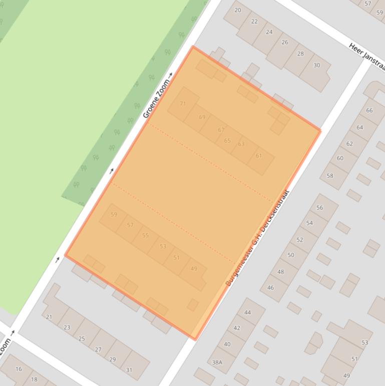 Kaart van postcodegebied 2995AB.