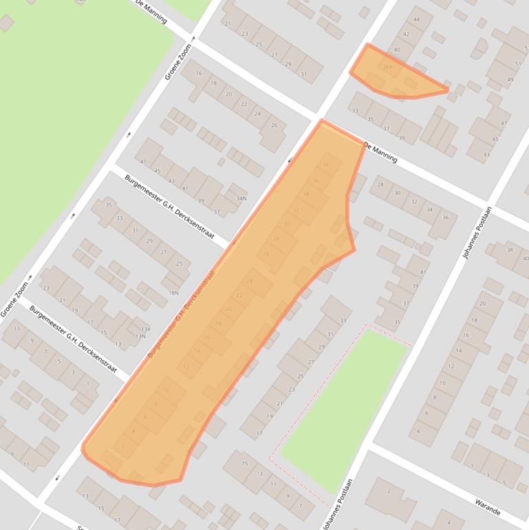Kaart van postcodegebied 2995AC.