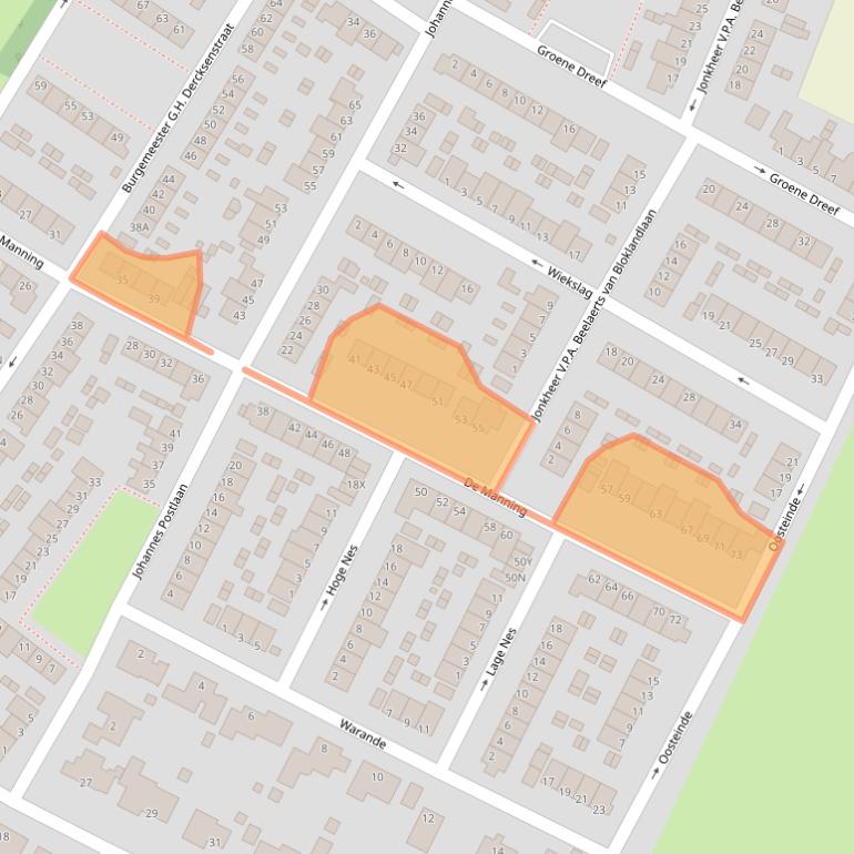 Kaart van postcodegebied 2995AG.