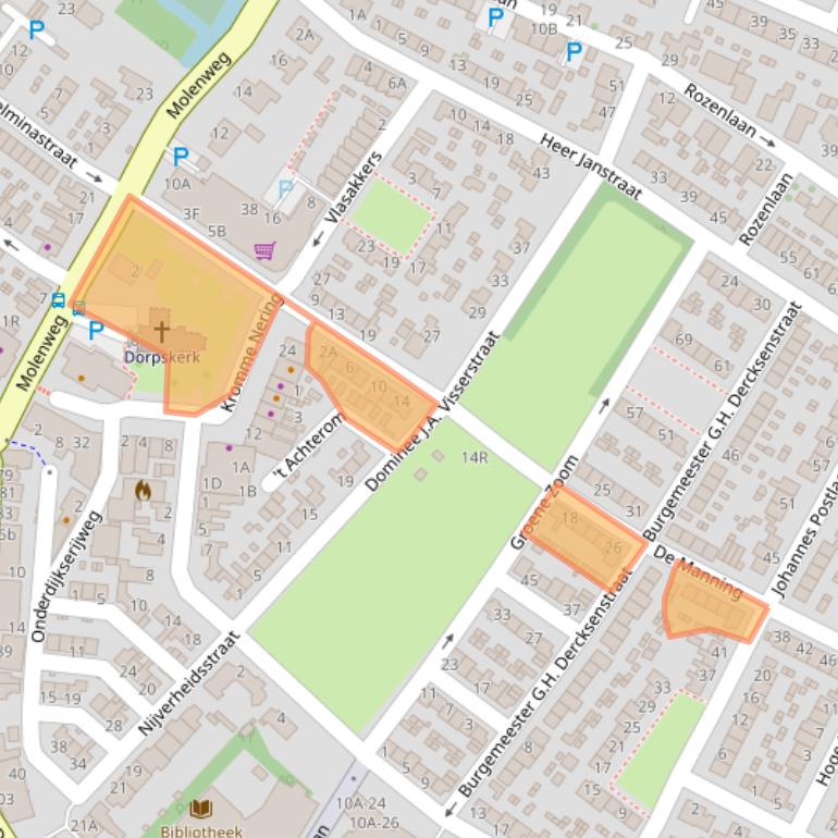 Kaart van postcodegebied 2995AH.