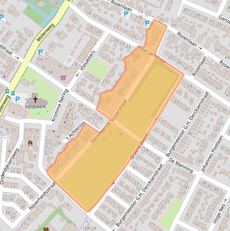 Kaart van postcodegebied 2995AK.