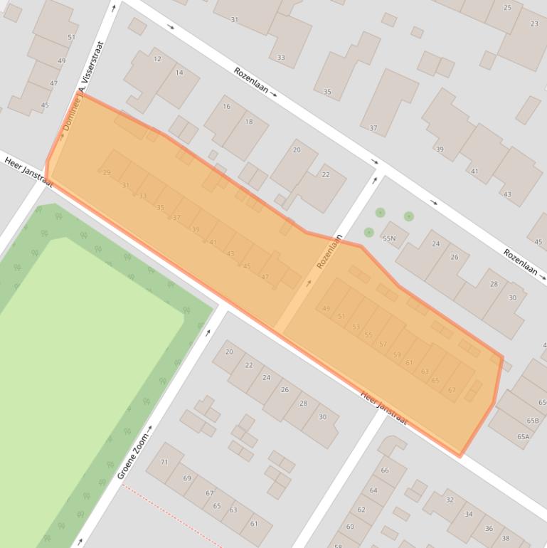 Kaart van postcodegebied 2995AM.