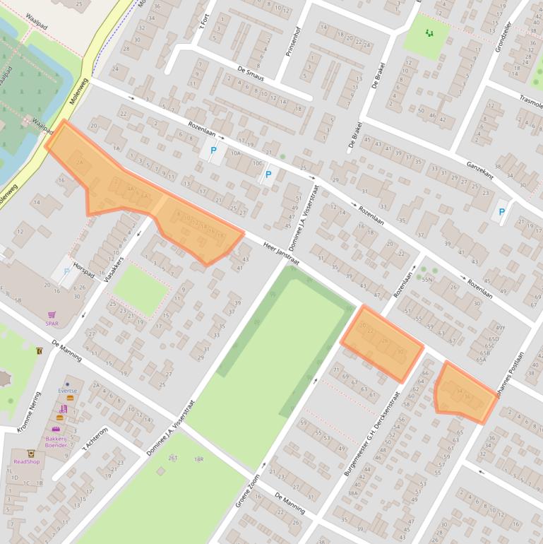 Kaart van postcodegebied 2995AN.