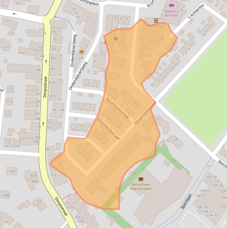 Kaart van postcodegebied 2995AP.