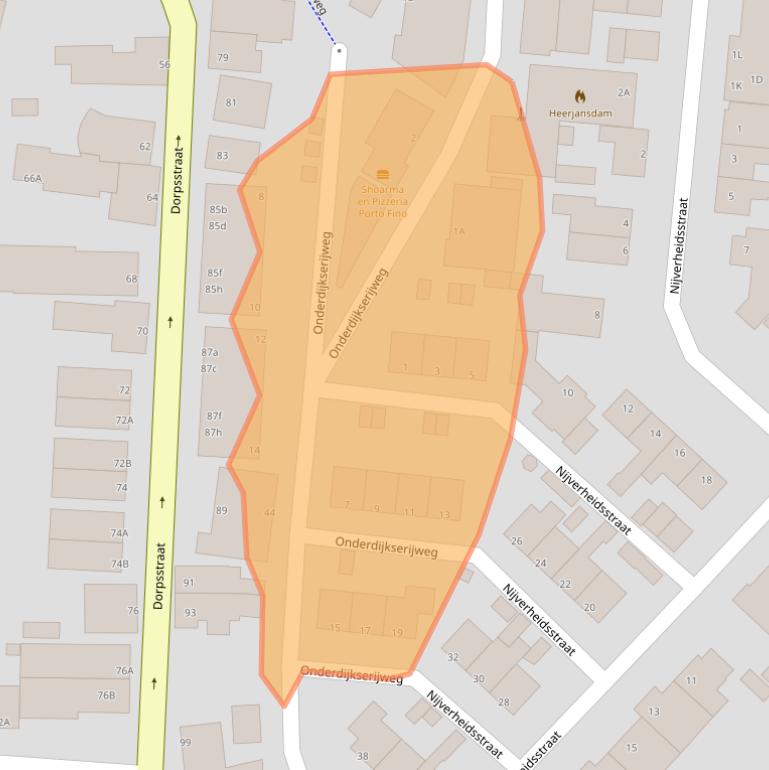 Kaart van postcodegebied 2995AR.