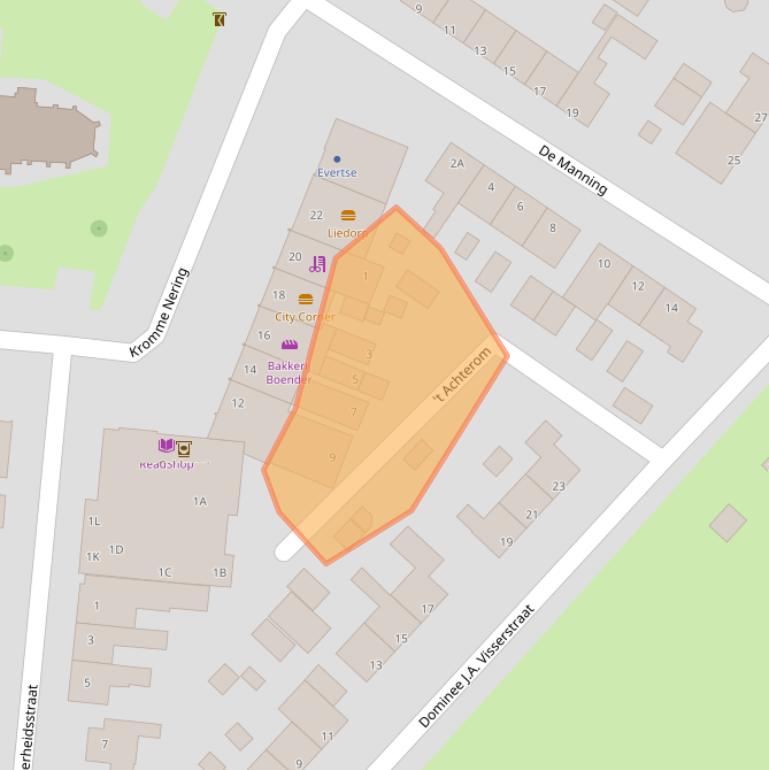 Kaart van postcodegebied 2995AW.