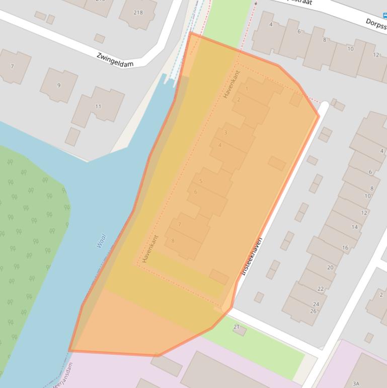 Kaart van postcodegebied 2995BD.