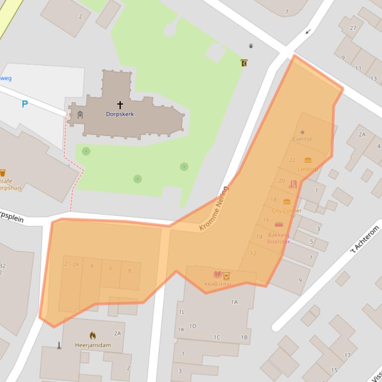 Kaart van postcodegebied 2995BH.