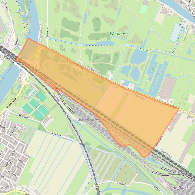Kaart van postcodegebied 2995BJ.