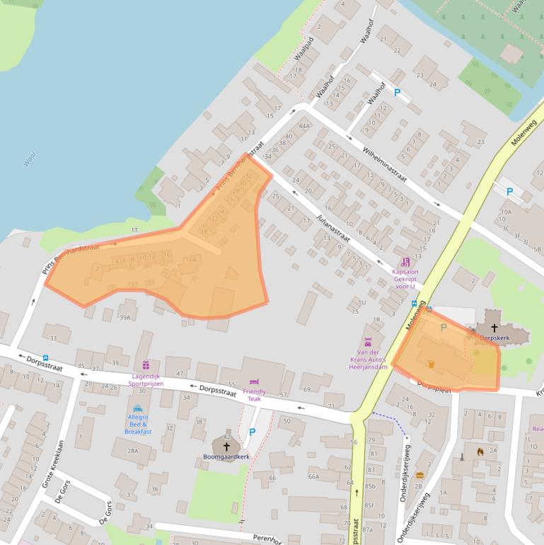 Kaart van postcodegebied 2995BN.