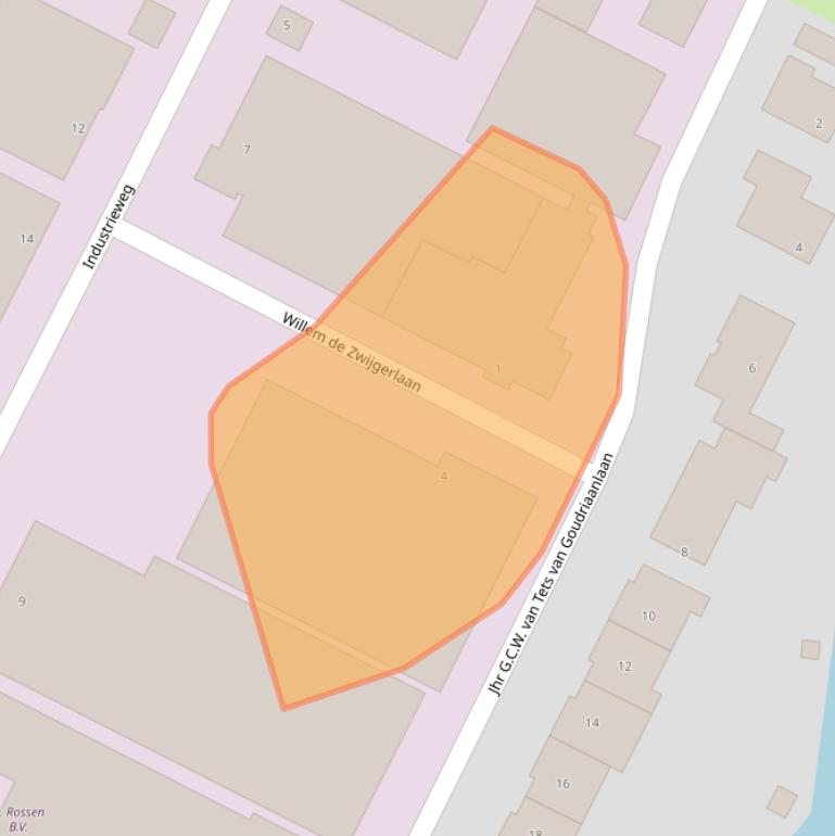 Kaart van postcodegebied 2995BV.