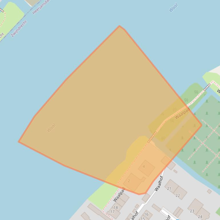 Kaart van postcodegebied 2995BX.