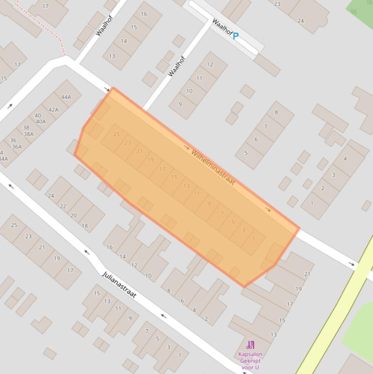 Kaart van postcodegebied 2995BZ.