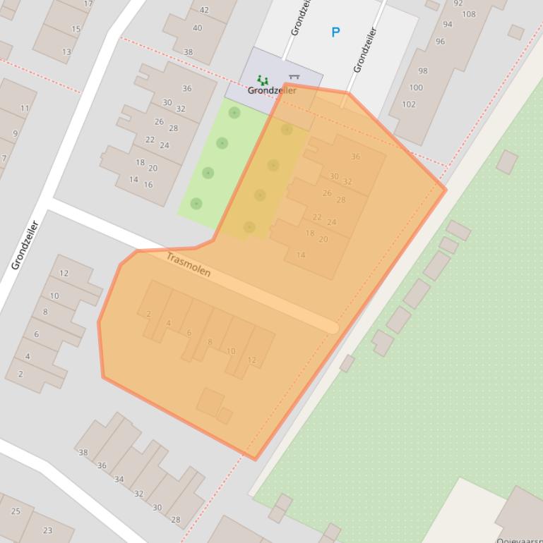 Kaart van postcodegebied 2995CD.