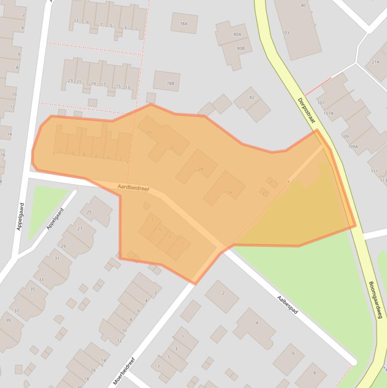Kaart van postcodegebied 2995TB.